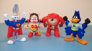 1992 McDONALDS LOONEY TOONS DC SUPER FRIENDS SET OF 4 HAPPY MEAL FULL COLLECTION VIDEO REVIEW [upl. by Adey]