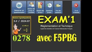 Entraînement 0278 à la licence radioamateur avec Exam1  Lundi 9 septembre 2024  15h30 [upl. by Paz]