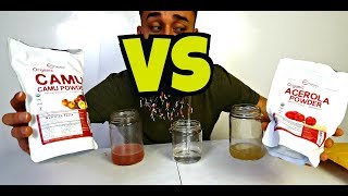 CAMU CAMU VS ACEROLA POWDER ORGANIC NATURAL VITAMIN C SIMILARITIES AND DIFFERENCES [upl. by Dorraj]