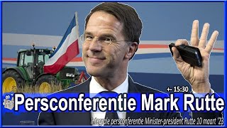 Terugkijken Persconferentie premier Mark Rutte over de Ministerraad  10 maart 2023 [upl. by Vivi]