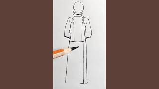 How to draw a girl Backside❤️girldrawingeasydrawingdolldrawingeasybarbiedrawingbarbiedrawing [upl. by Barbee7]