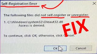 Self registration error oleaut32 dll windows 10 [upl. by Naid]