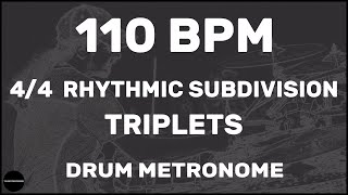 Triplets  Drum Metronome Loop  110 BPM [upl. by Syverson]