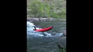 White Water Rafting How to Surf in an Inflatable Kayak [upl. by Adkins]