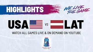 Highlights  USA vs Latvia  2023 IIHFWorlds [upl. by Aleit]