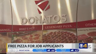 Donatos offering pizza for job applicants [upl. by Sirotek]