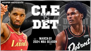 Cleveland Cavaliers vs Detroit Pistons Full Game Highlights  Mar 1  2024 NBA Season [upl. by Gweneth728]