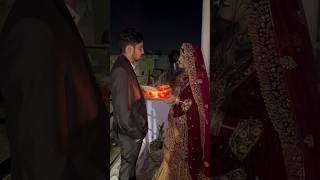 Hathon mein pooja ki thali karwachauth karwachauthspecial couple couplegoals viralvideo [upl. by Enenstein872]