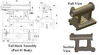 Solidworks Tutorial Tail Stock Assembly LearnVern Part 01 Body in Solidworks Check Description [upl. by Derward393]