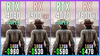 RTX 4080 SUPER vs RX 7900 GRE vs RTX 4070 SUPER vs RX 7800 XT  Tested in 25 Games [upl. by Aznaed]