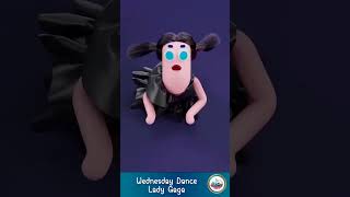 Wednesday Dance  Lady Gaga  cute toon short 555 funny [upl. by Lacram789]