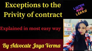 Exceptions to the Doctrine of Privity of ContractExplained in most easy way Legal Gyan [upl. by Ranjiv]