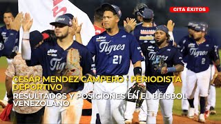 MARACAY  Posiciones y resultados en el béisbol venezolano  Cita Éxitos [upl. by Boote]