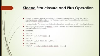 kleene Star Closure  Kleene Plus  Kleene Positive in Theory of Automata [upl. by Hyacinthia]