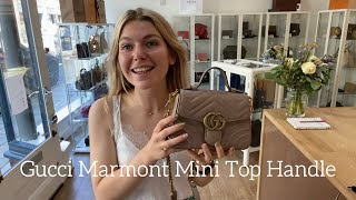 Gucci Marmont Mini Top Handle Bag Review [upl. by Baiel]