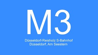 Video Linie M3  DüsseldorfReisholz SBahnhof  Düsseldorf Am Seestern  2021 [upl. by Sacttler]