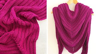 HOW TO CROCHET A TRIANGLE SHAWL  Easy crochet shawl tutorial [upl. by Laenej883]