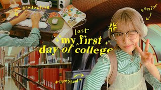 my last first day of college  senior year vlog [upl. by Devol918]