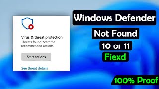 how to fixed windows defender not found  windows 10 or 11 [upl. by Letitia]