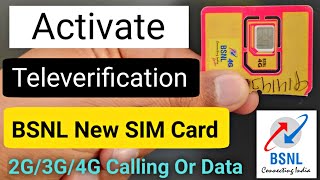 How To Activate BSNL SIM Card 2020  BSNL SIM Kaise Chalu Kare  BSNL Tele Verification [upl. by Alin]