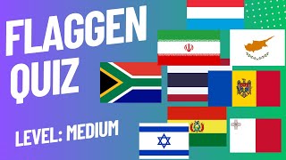 Flaggen Quiz  Medium  Schaffst du es alle 30 Flaggen zu erraten  Flaggen erraten [upl. by Werdna]