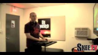 DJ Skee demos the upcoming DJ Hero video game and tests his DJing Skills [upl. by Onileba853]