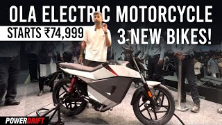 Ola Roadster electric motorcycle range starts at ₹75000  PowerDrift QuickEase [upl. by Aizitel344]