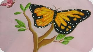 Mariposa Monarca  Pintura textil [upl. by Zelde]