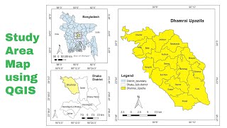 Study area Map using QGIS [upl. by Aneekan953]