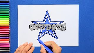 How to draw the Dallas Cowboys Logo NFL team [upl. by Solnit]