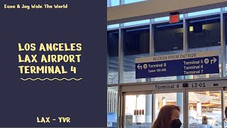 Los Angeles LAX Airport Terminal 4 Walking To The Boarding Gate  洛杉矶国际机场 4 号航站楼步行至登机口 [upl. by Suiradel]