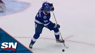 Steven Stamkos Takes Feed From Nikita Kucherov And Fires Home Wrist Shot [upl. by D'Arcy]