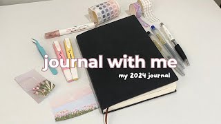 journal with me 🌸 setting up my 2024 journal  stationaries aesthetic cozy [upl. by Nomolas337]