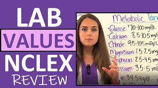 Lab Values Nursing NCLEX Review for Nurses and Nursing Students [upl. by Ellinnet155]