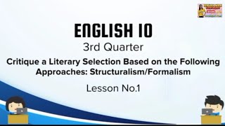 Critique a Literary Selection Based on the following Approaches Structuralism and Formalism [upl. by Lledualc]