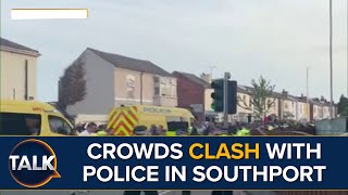 Southport Knife Attack Riot Police Deployed As Large Crowd Gathers Outside Mosque [upl. by Nnazus704]