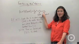 Factoring Trinomials a  1 [upl. by Jania]