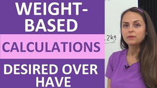 WeightBased Dosage Calculations DesiredOverHave Nursing School NCLEX Review [upl. by Matta]