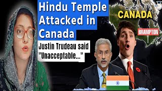 Pakistani Girl Reaction on Hindu Temple Attacked in Canada  Justin Trudeau said Unacceptable [upl. by Sremmus]