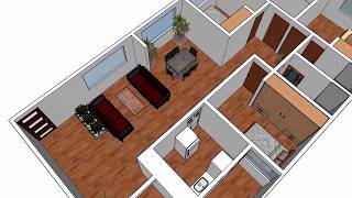 Plano de casa 3D una planta [upl. by Aitram]