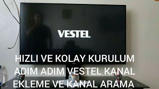 Vestel smart tv kanal arama kanal ekleme full kurulum VESTEL TV SETUP [upl. by Ahaelam]