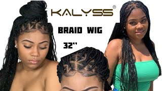 Knotless Box Braided Wigs with Curls  Kalysswigs [upl. by Asyral619]