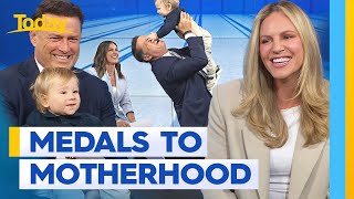 Olympic star introduces her new baby to Karl and Sarah  Today Show Australia [upl. by Ittap]