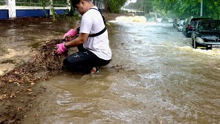 Emergency Drain Clearance Volunteers Swiftly Unclog Storm Drains to Prevent Flash Flooding [upl. by Moretta]