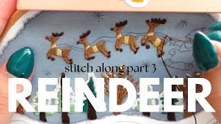 Stitching Reindeer Full Embroidery Tutorial Cozy Christmas Village Stitch Along Embroidery Pattern [upl. by Capone]