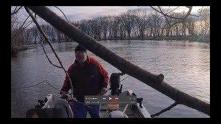 041218 Wolf River Shaws Landing Vertical Jigging for Walleyes TZerb on lakelink [upl. by Malha247]