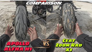 Apollo Alfha H1 Vs Ceat Zoom Red X Tyre Comparison [upl. by Desmond952]