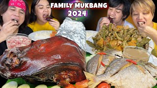 FAMILY MUKBANG 2024  ULO NG LECHON FRIED PAMPANO PORK PINAKBET [upl. by Ariak]