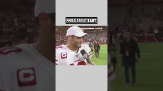 49ers Jimmy Garoppolo tells Erin Andrews “Feels great baby” [upl. by Hgielah]