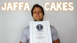 Guinness World Record for Most Jaffa Cakes 17 Eaten in One Minute  Furious Pete [upl. by Emyaj994]